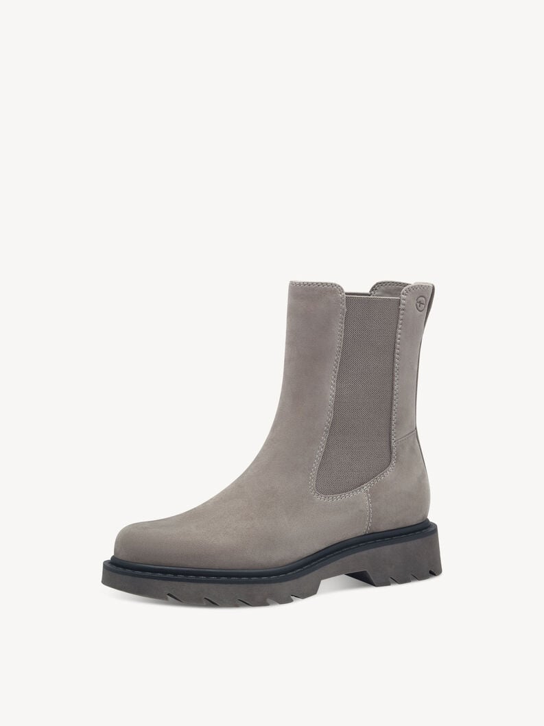 Leren Chelseaboot - grijs, GREY, hi-res