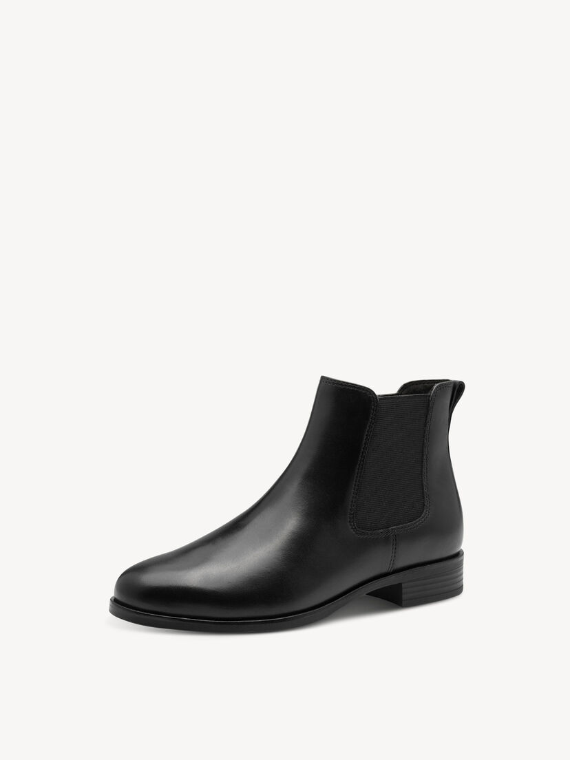 Leren Chelseaboot - zwart, BLACK, hi-res