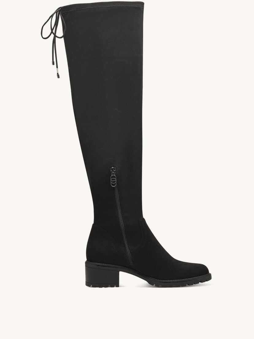 Overknee - zwart, BLACK, hi-res