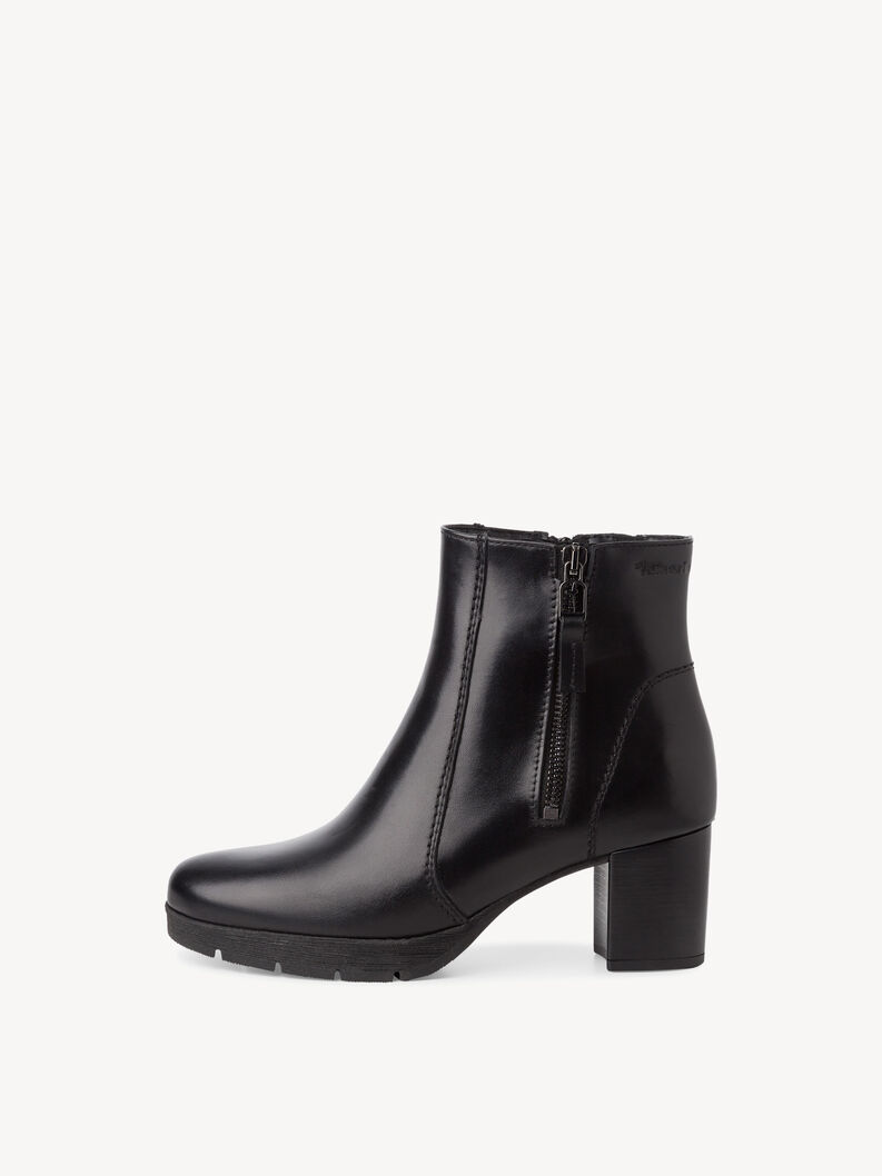 Leather Bootie - black, BLACK, hi-res