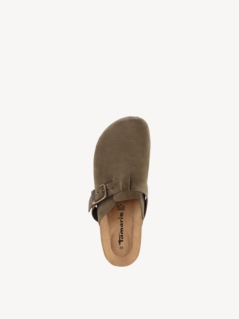 Leren Slipper - groen, OLIVE, hi-res