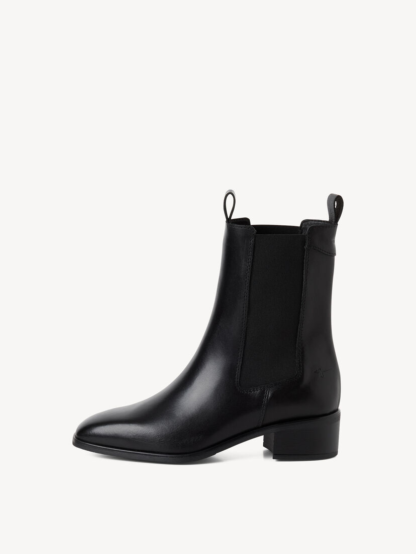 Leren Chelseaboot - zwart, BLACK LEATHER, hi-res