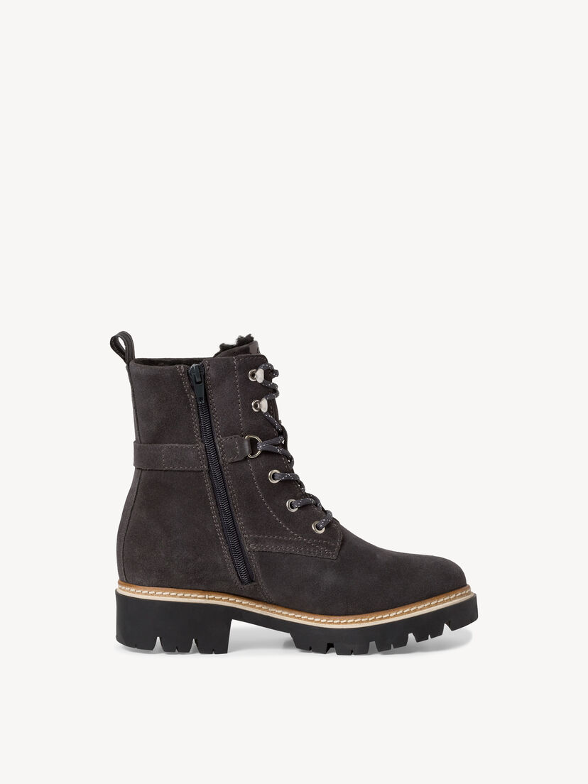 Leren Enkellaarsje - grijs warme voering, ANTHRACITE, hi-res