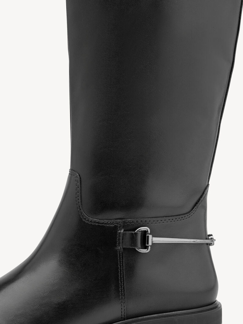 Leather Boots - black, BLACK, hi-res
