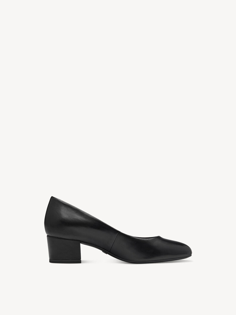 Escarpin en cuir - noir, BLACK LEATHER, hi-res