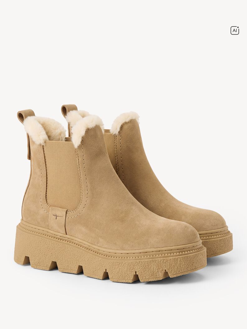 Leather Bootie - beige warm lining, beige, hi-res