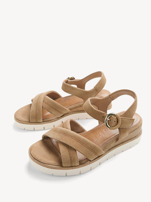 Sandały na obcasie, CAMEL, hi-res