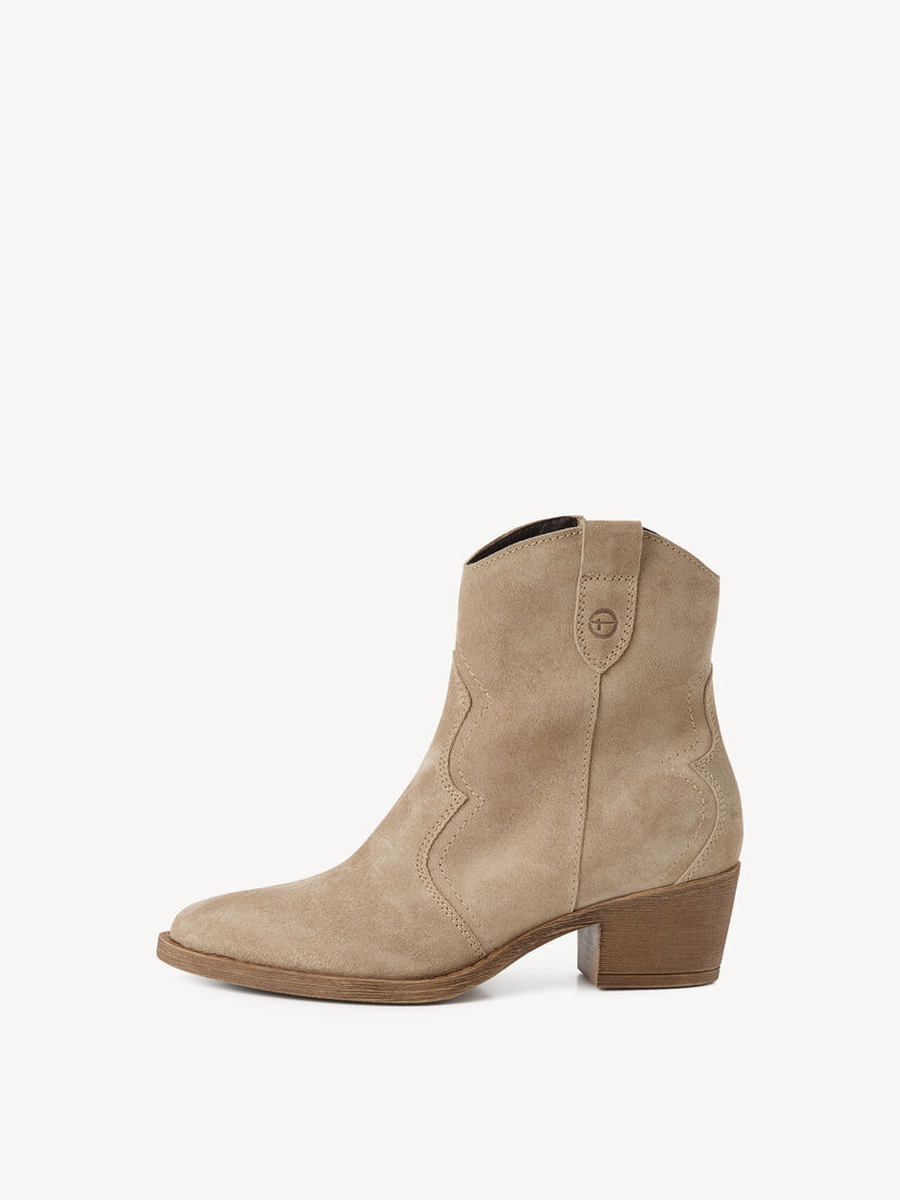 Leren Enkellaarsje - beige, beige, hi-res