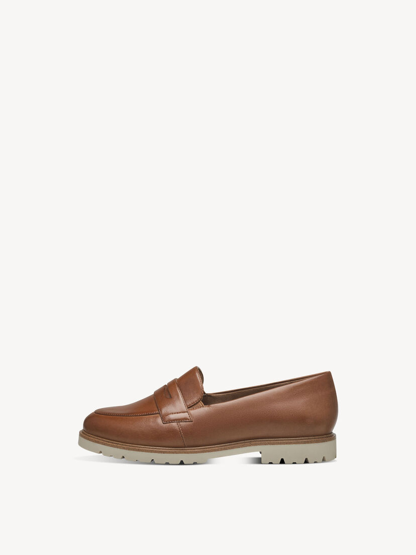 Leren Instappers - bruin, COGNAC LEATHER, hi-res