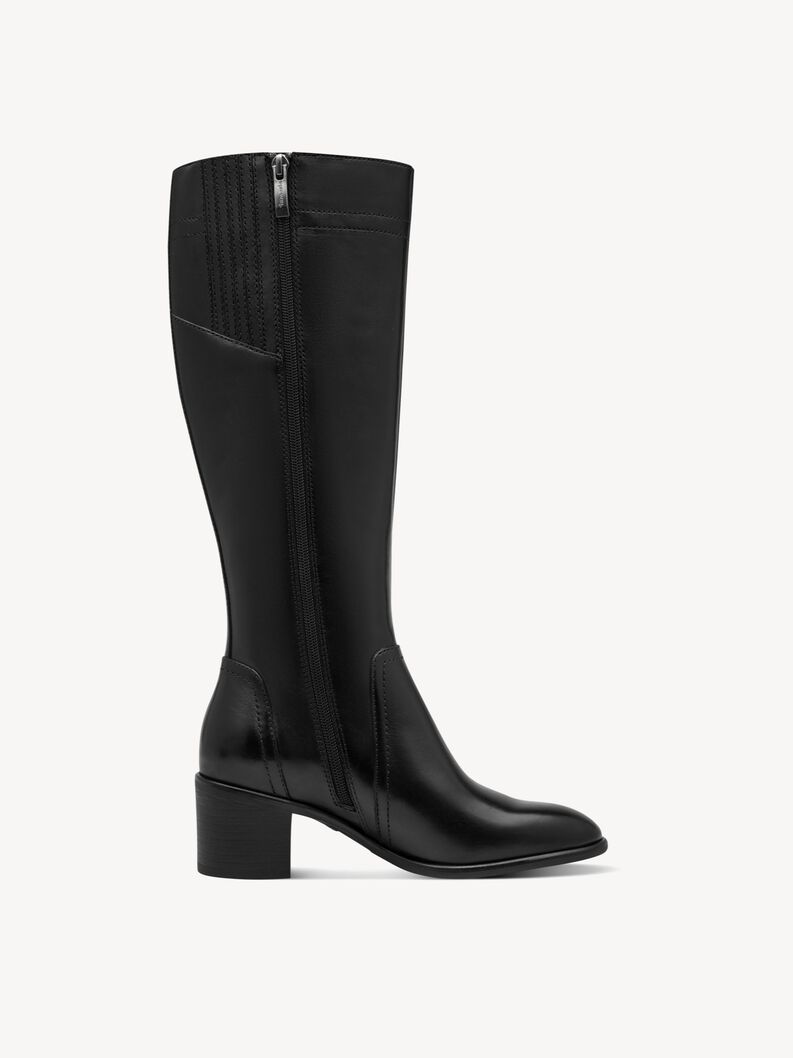 Kožen&eacute; Kozačky - čern&aacute;, BLACK LEATHER, hi-res