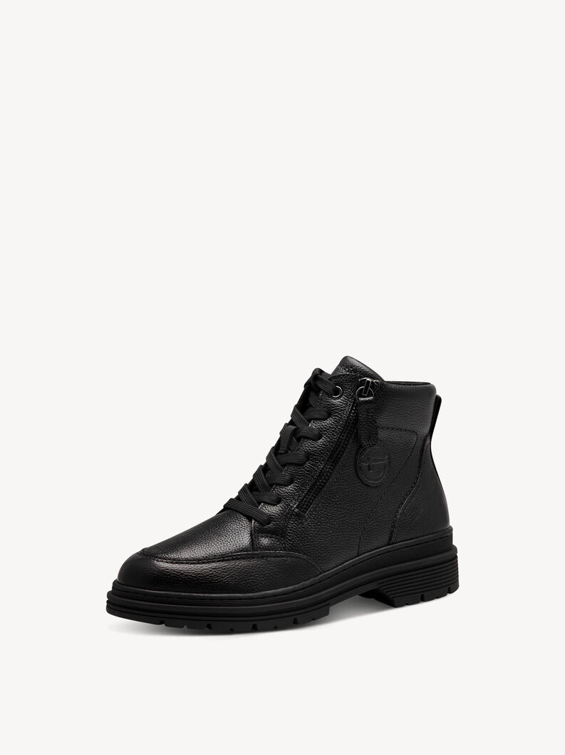 Leather Bootie - black, BLACK, hi-res