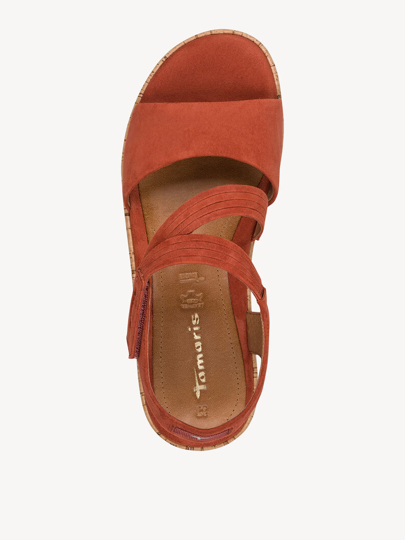 Sandale &agrave; talon en cuir - orange, TERRACOTTA, hi-res