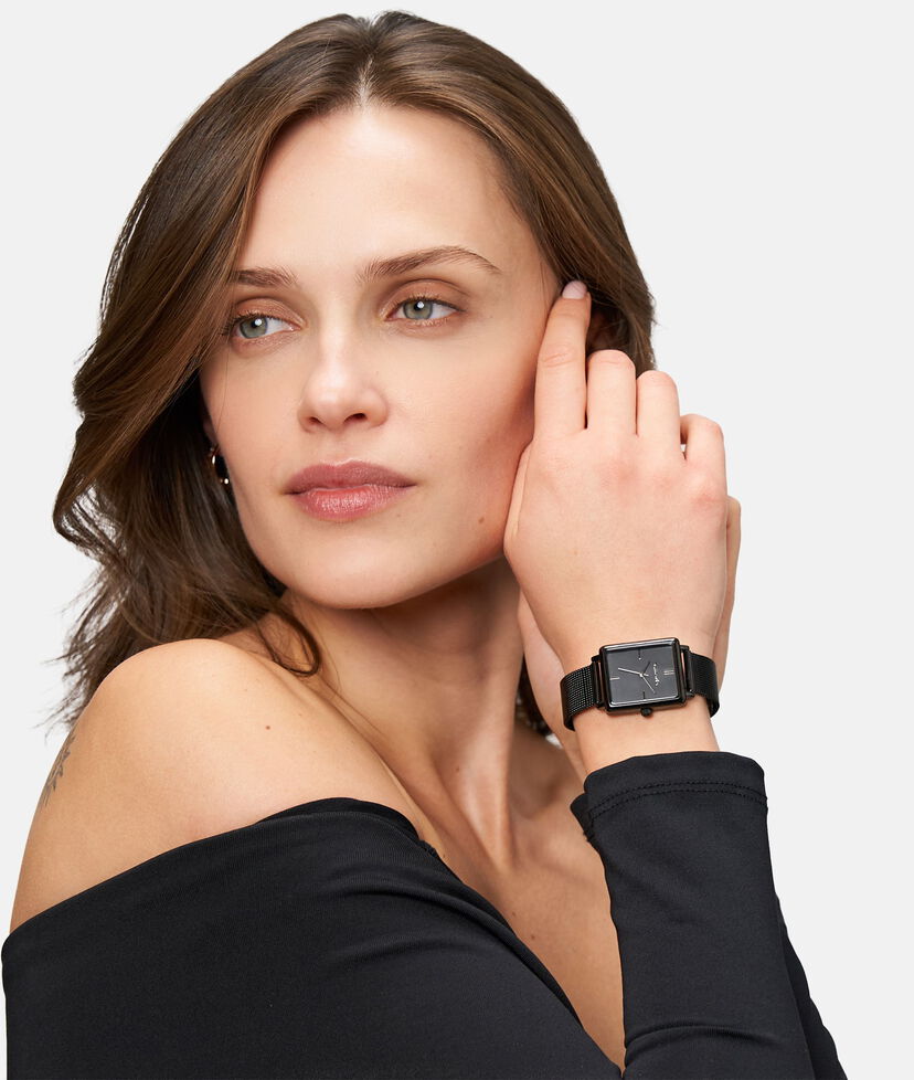 Horloge - zwart, schwarz-schwarz, hi-res