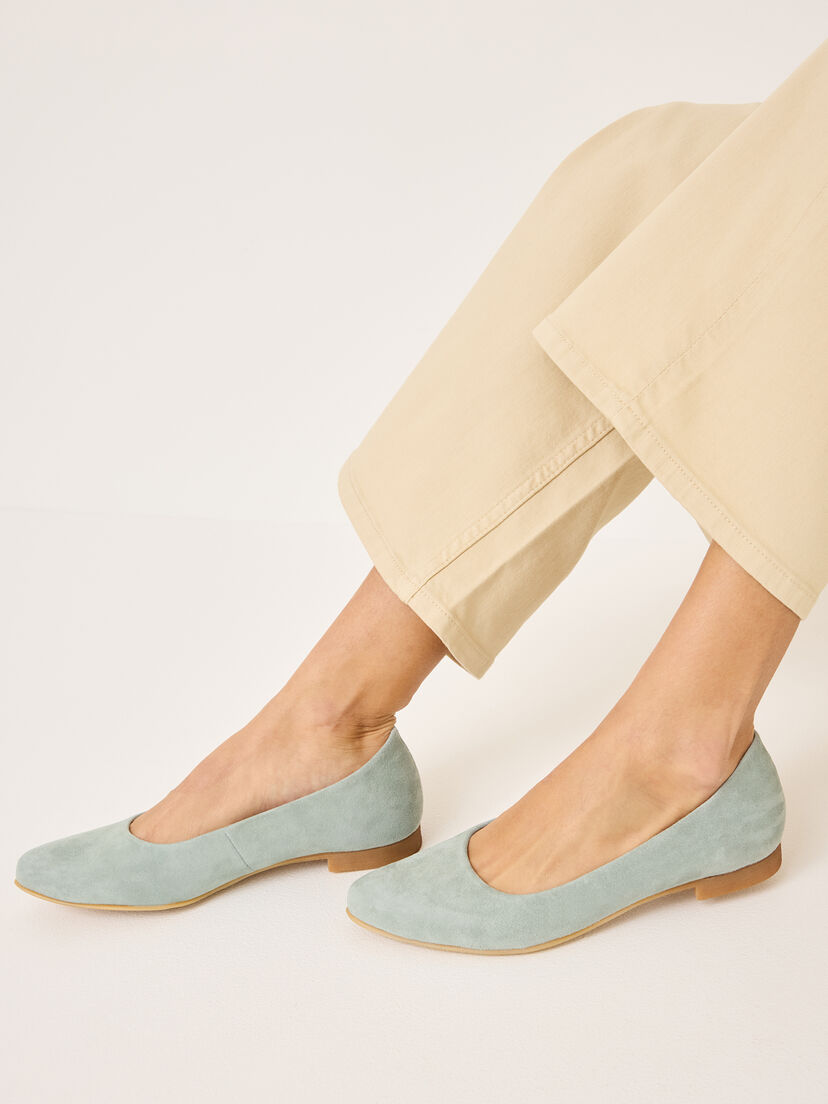 Leren Ballerina - groen, SAGE, hi-res