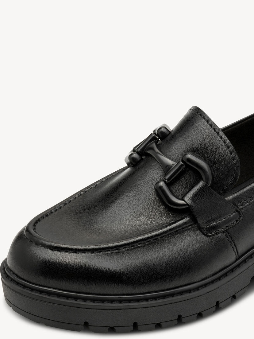 Leren Instappers - zwart, BLACK LEATHER, hi-res