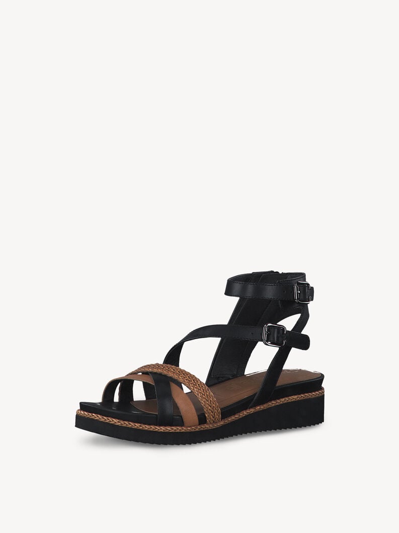 Heeled sandal - black, BLACK/NUT, hi-res