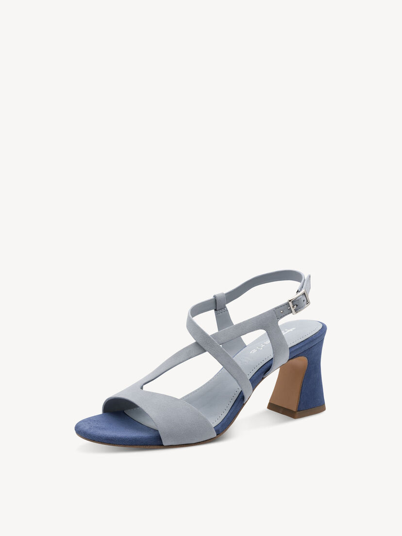 Leren Sandaaltje - blauw, LT. BLUE COMB, hi-res