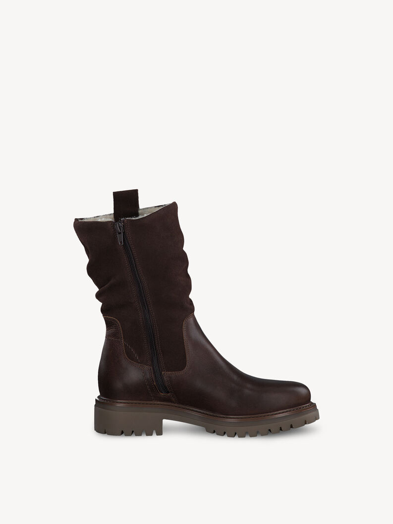 Lederstiefelette - braun Warmfutter, BROWN, hi-res