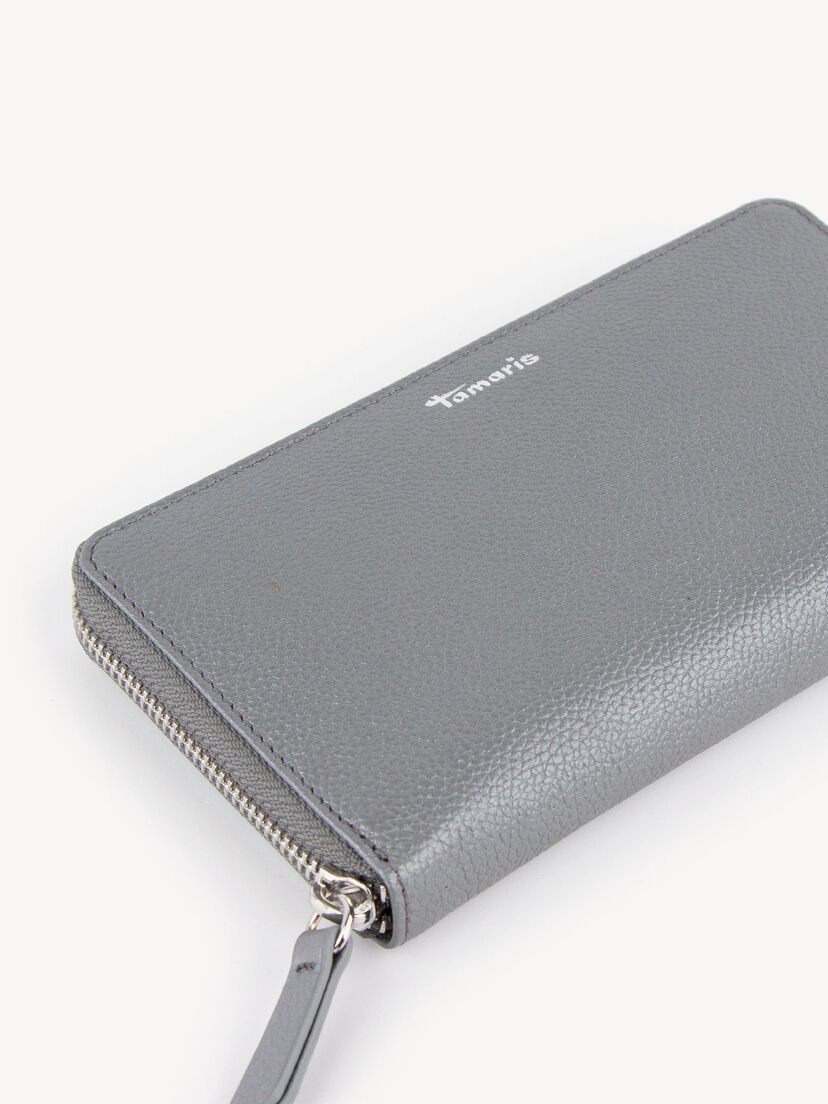Leren Portemonnee - zilver, darksilver, hi-res
