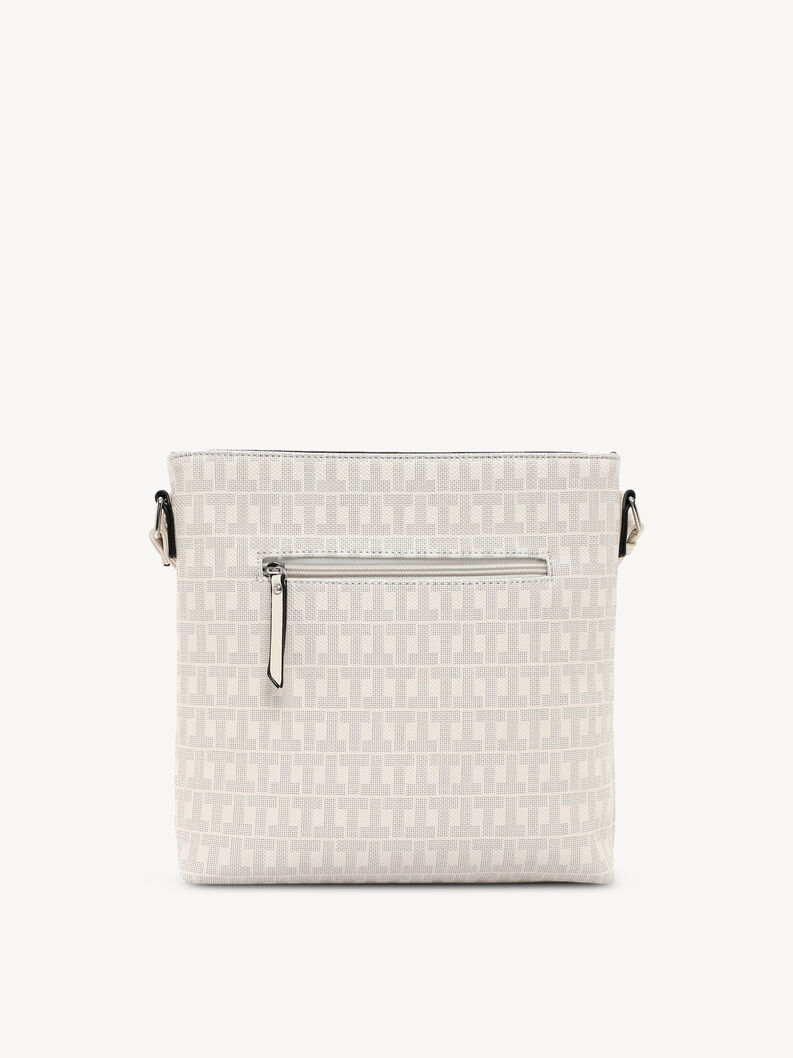 Retro borsa beige con tasca con zip e motivo geometrico