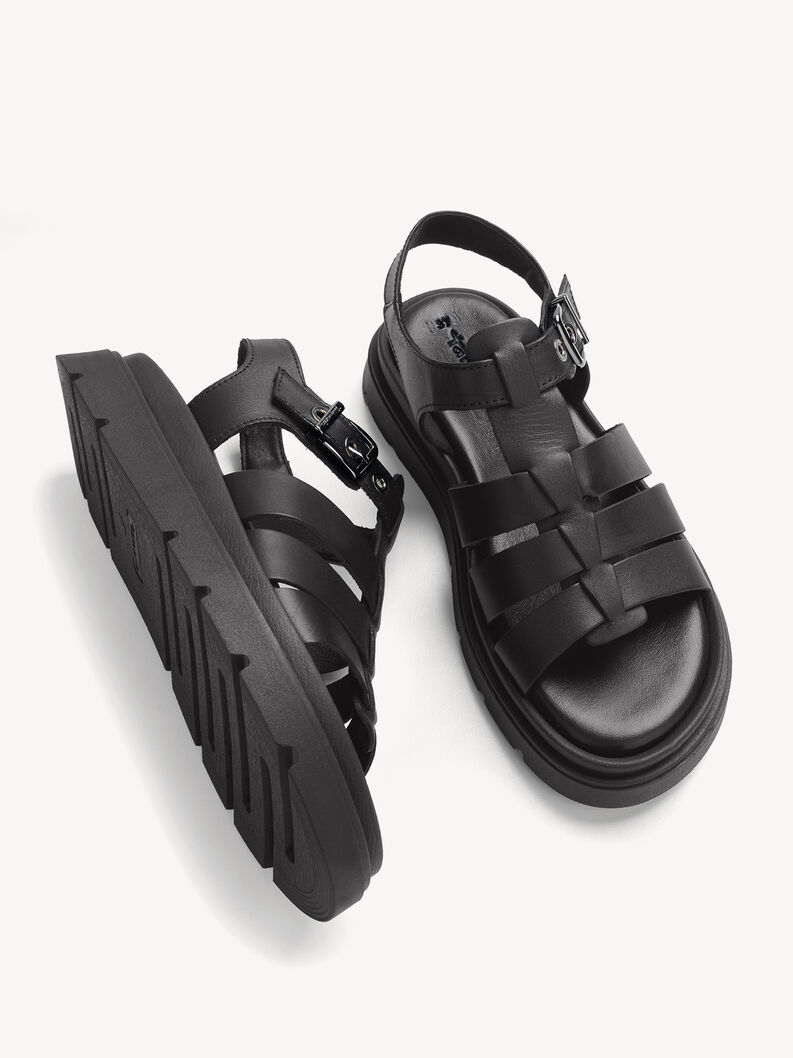 Sandalette, BLACK LEATHER, hi-res