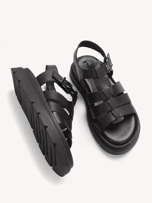 sand&aacute;le, BLACK LEATHER, hi-res