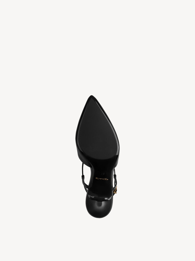 Lederslingpumps - schwarz, BLACK LEATHER, hi-res