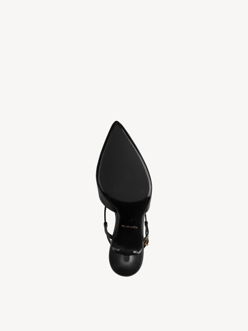 Leren Slingpumps - zwart, BLACK LEATHER, hi-res