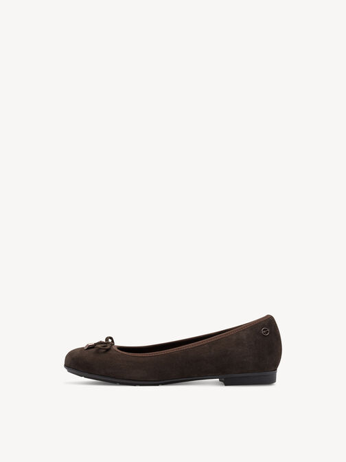 Leather Ballerina, MOCCA SUEDE, hi-res