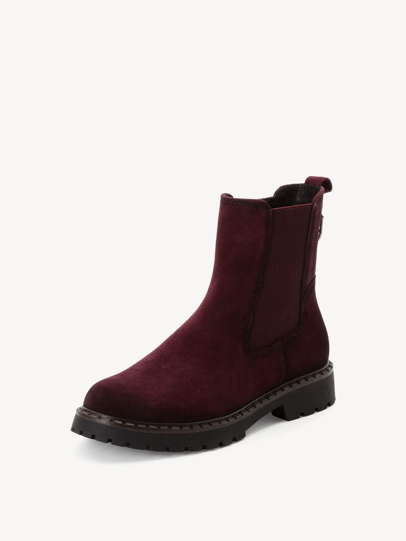 Leder Chelsea Boot - rot, MERLOT, hi-res