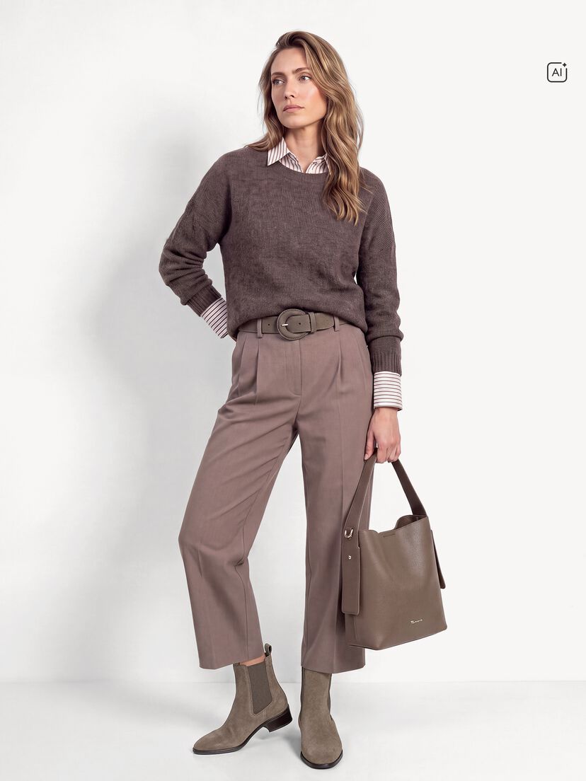 Leren Chelseaboot - bruin, TAUPE SUEDE, hi-res