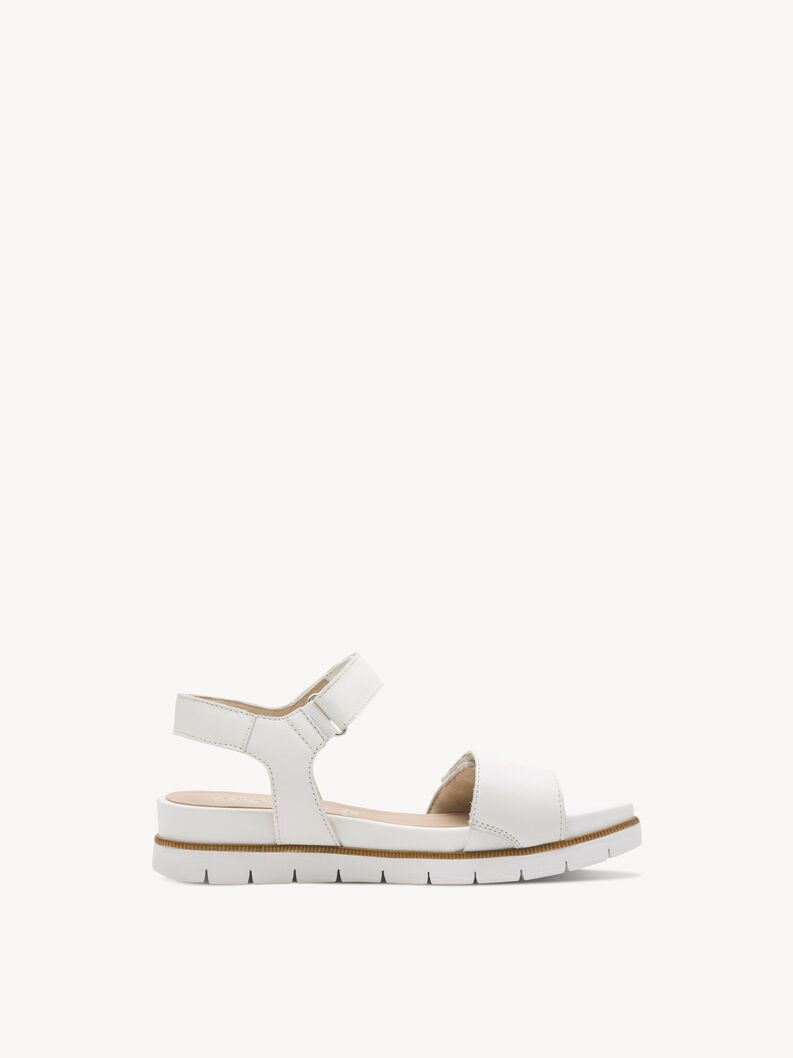 Leather Heeled sandal - white, WHITE NAPPA, hi-res