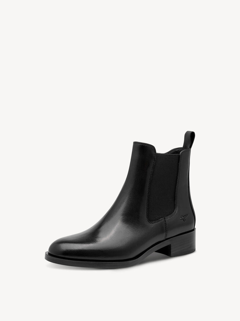 Leren Chelseaboot - zwart, BLACK, hi-res