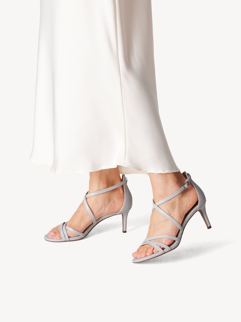 Heeled sandal - white, WHITE, hi-res