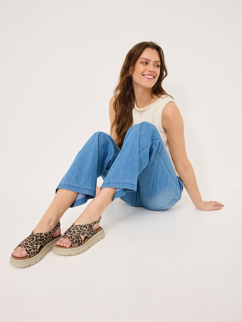 Leren Sandaaltje - bruin, LEOPARD, hi-res