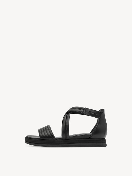 Heeled sandal, BLACK LEATHER, hi-res