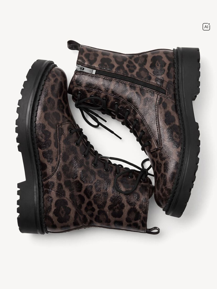 Enkellaarsje - bruin, LEOPARD, hi-res