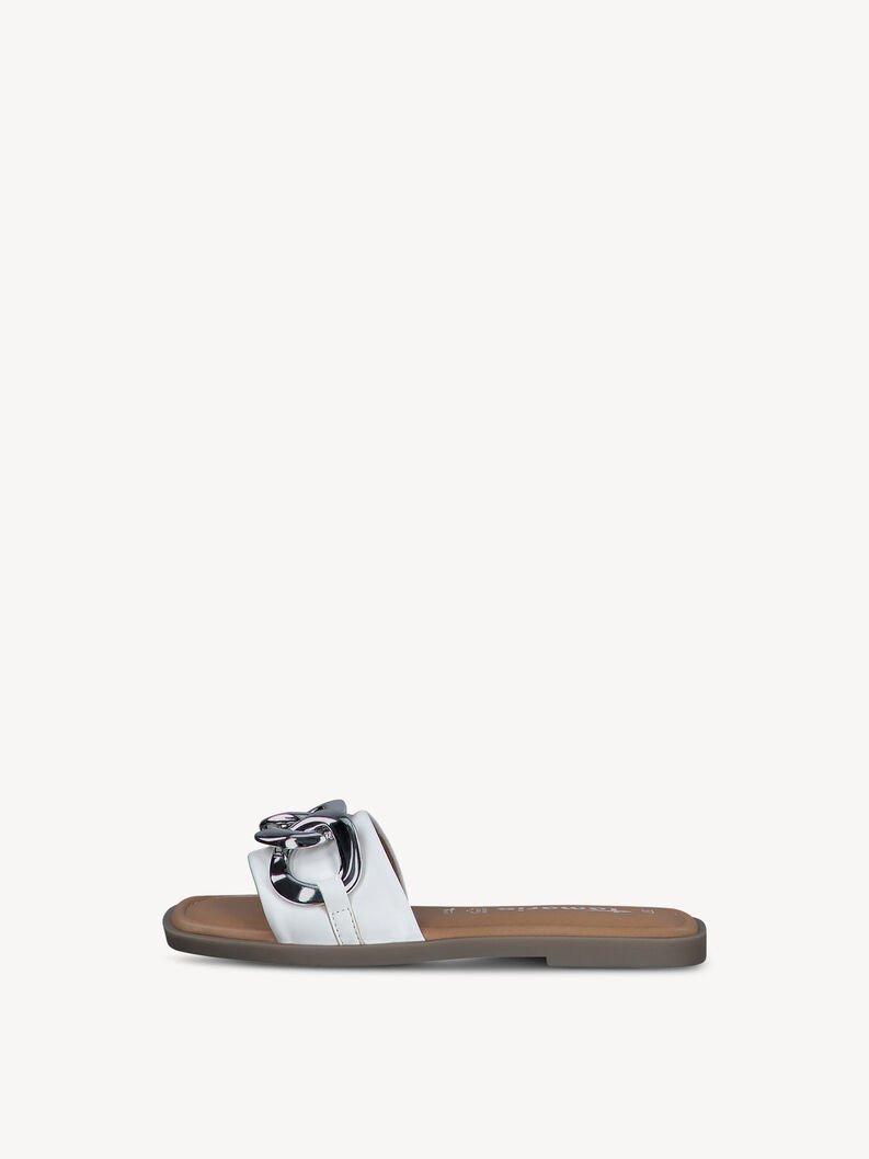 Leather Mule - white, WHITE/SILVER, hi-res