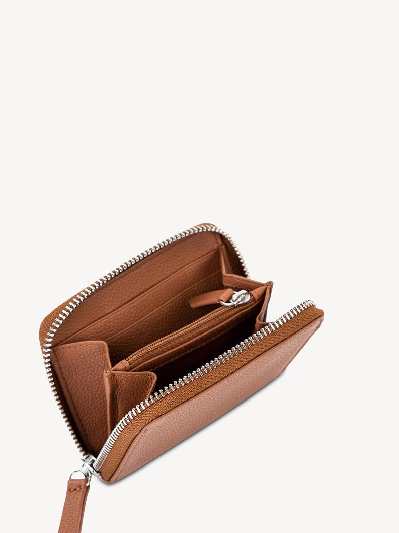 Portefeuille en cuir - marron, COGNAC, hi-res