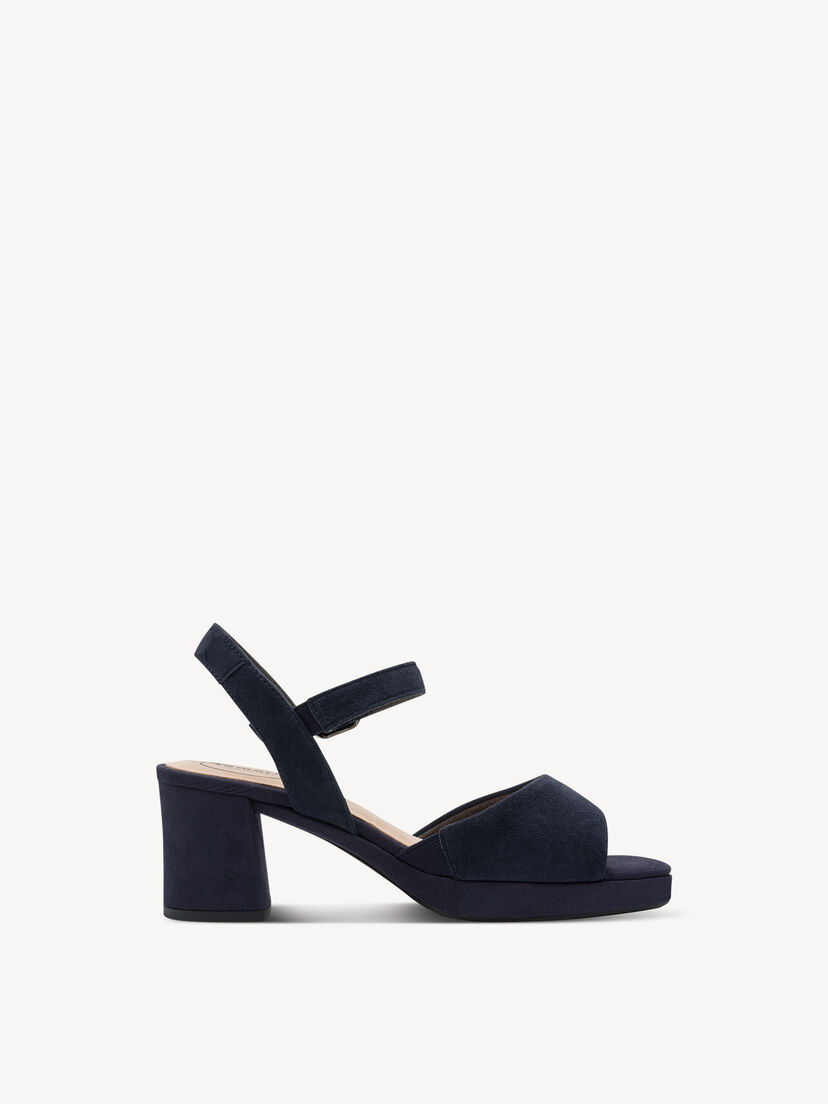 Leren Sandaaltje - blauw, NAVY SUEDE, hi-res