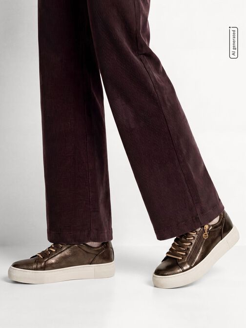 Sneaker, BROWN PATENT, hi-res