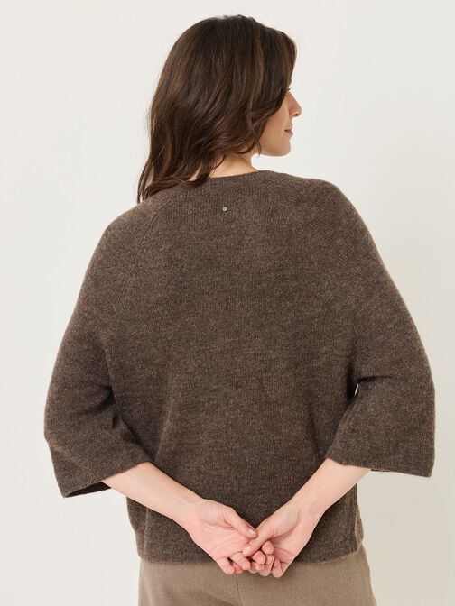 Strickpullover, Mid Brown Melange, hi-res