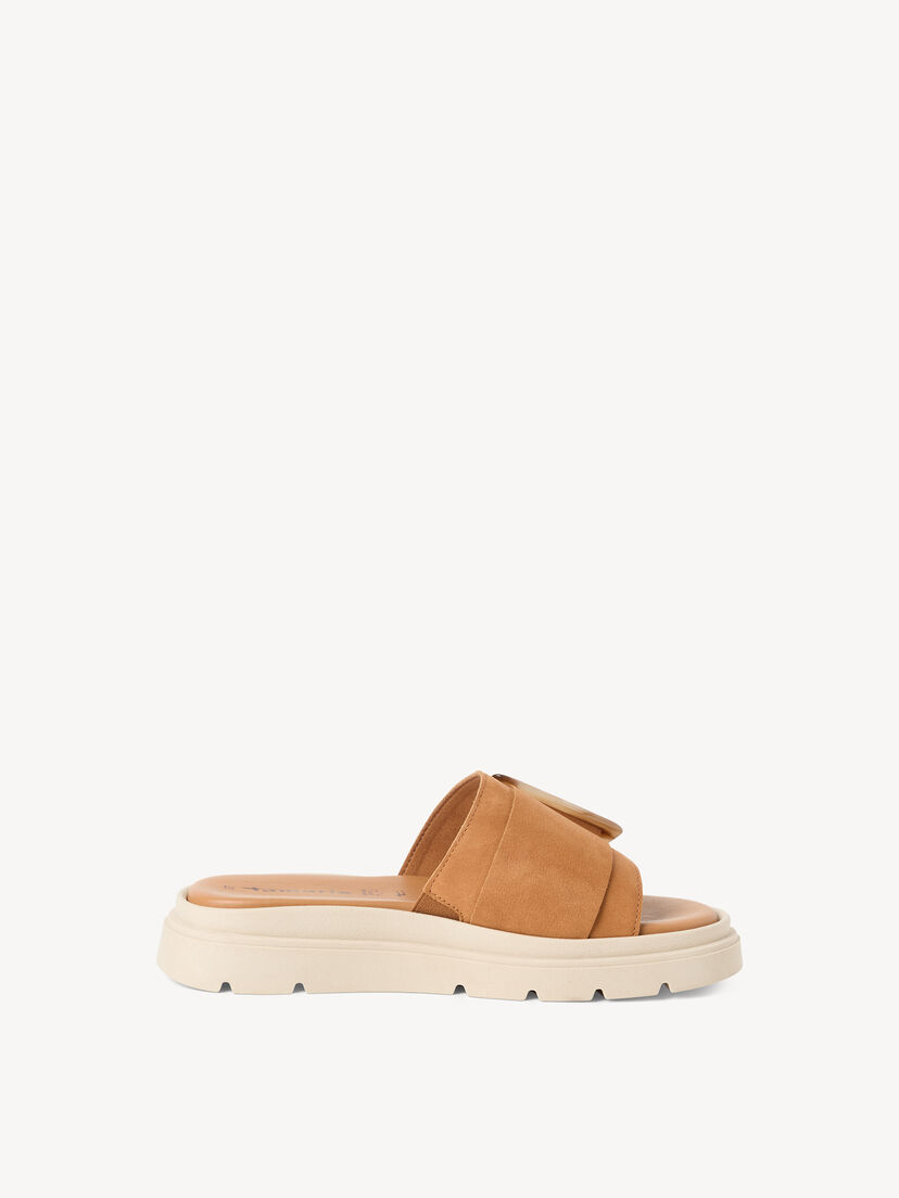 Leren Slipper - bruin, COGNAC NUBUC, hi-res