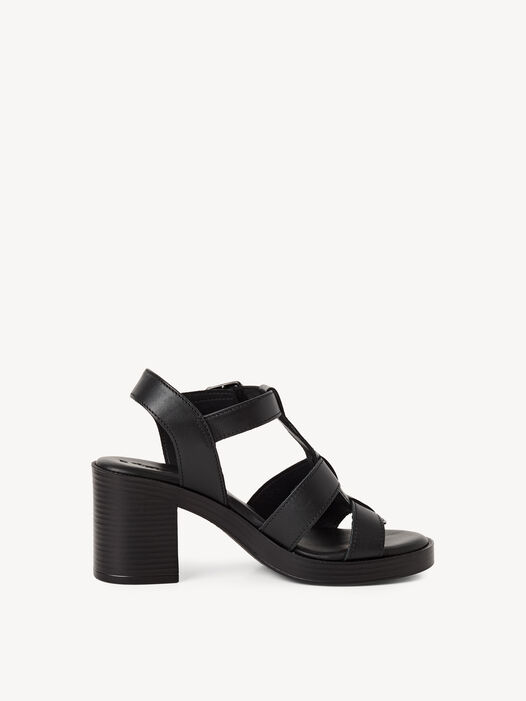 Sandaaltje, BLACK LEATHER, hi-res