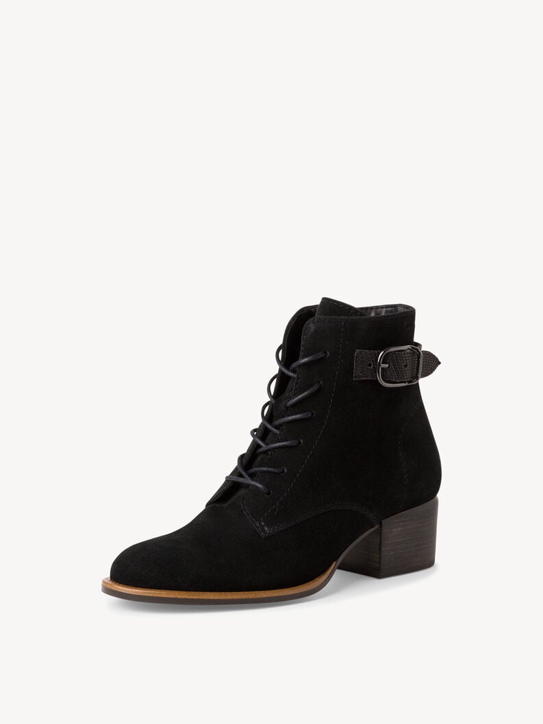 Bottine en cuir - noir, BLACK, hi-res