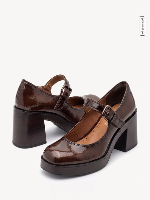 Escarpin, BROWN PATENT, hi-res