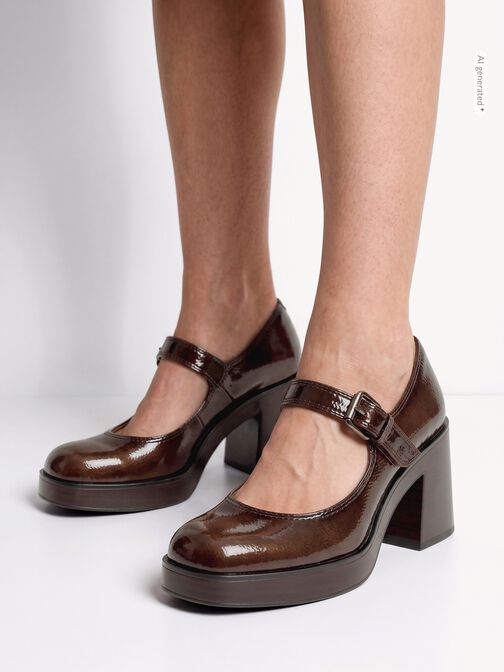 Pumps, BROWN PATENT, hi-res
