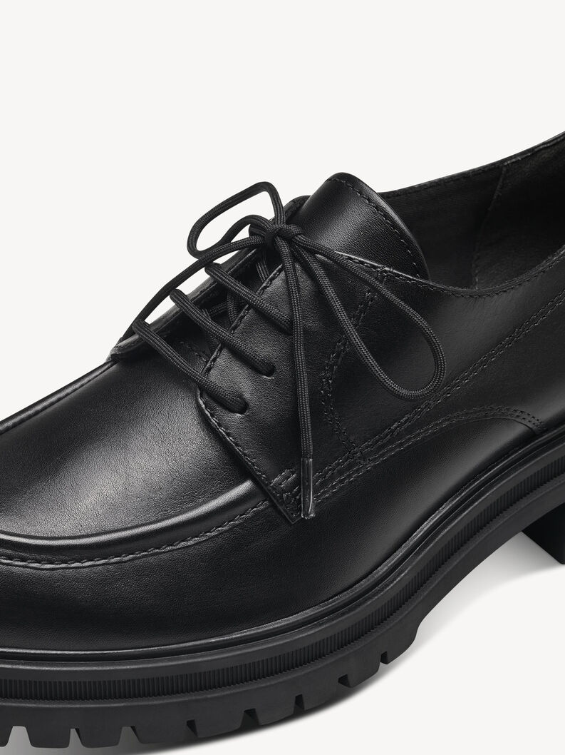 Derbie en cuir - noir, BLACK LEATHER, hi-res