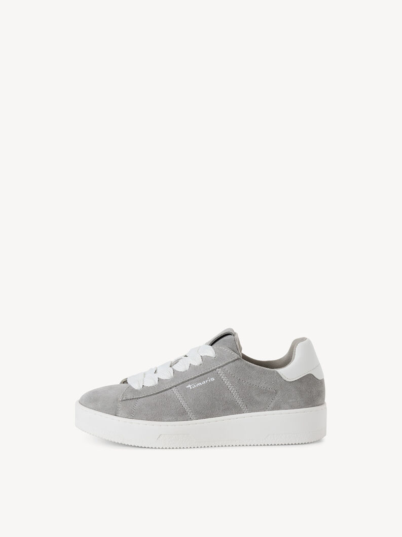 Leather Sneaker - grey, LIGHT GREY, hi-res