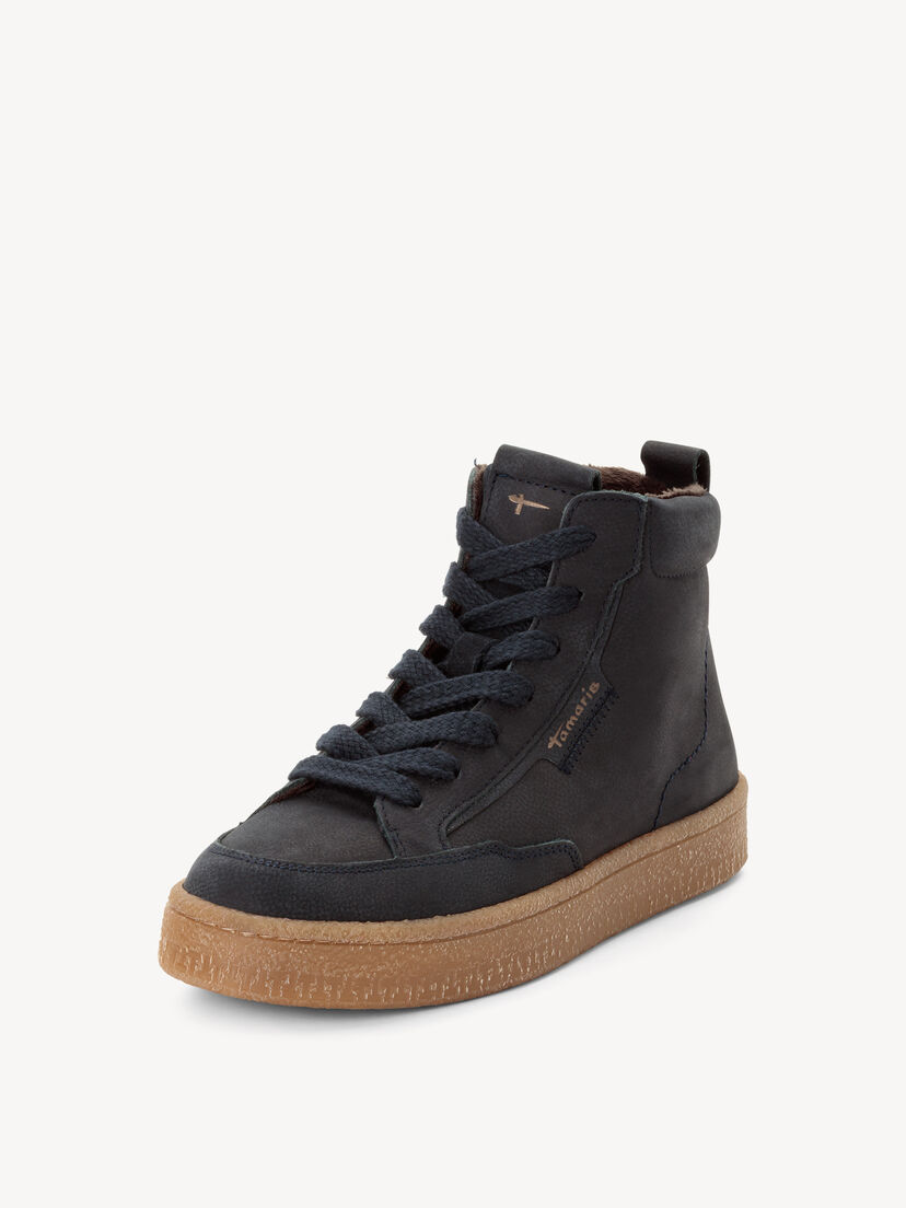 Leren Enkellaarsje - blauw, NAVY, hi-res